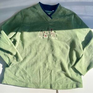 Vintage Croft & Barrow Light Green Sport V Neck Sweater, 2X